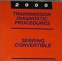 2000 CHRYSLER SEBRING CONVERTIBLE TRANSMISSION Shop Service Manual DIAGNOSTICS