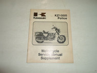 1981 Kawasaki KZ1000 Police Motorcycle Service Manual Supplement STAINED DEAL