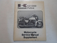 1980 Kawasaki KZ1000 Police Motorcycle Service Manual Supplement STAINED FACTORY