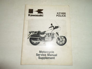 1986 Kawasaki KZ1000 Police Motorcycle Service Manual Supplement STAINED OEM