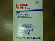 1989 Nissan Sentra 4 Door Sedan XE GXE Wiring Diagram Service Repair Shop Manual