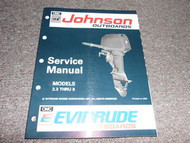 1992 Johnson Evinrude Outboards 2.3 Thru 8 Service Manual OEM Boat 508141