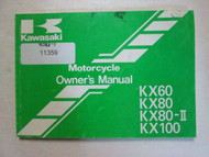 1995 Kawasaki KX60 KX80 KX80-II KX100 Motorcycle Owner's Manual 95 OM KAWASAKI