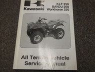 2003 Kawasaki KLF 250 BAYOU 250 WORKHORSE 250 ATV Service Repair Shop Manual x