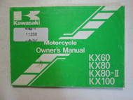 1994 Kawasaki KX60 KX80 KX80-II KX100 Motorcycle Owner's Manual 94 OM KAWASAKI