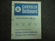 1973 Chrysler Outboard 25 HP Parts Catalog Manual Tille FACTORY