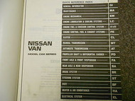1988 Nissan Van Service Repair Shop Manual FACTORY OEM BOOK 88 NO FRONT COVER