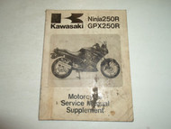 1988 Kawasaki Ninja250R GPX250R Service Manual Supplement WORN STAINED OEM 88