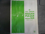 1983 Datsun Nissan Pulsar NX Service Repair Shop Manual Factory OEM 83
