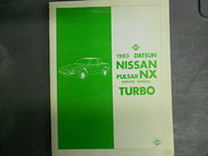 1983 Datsun Nissan Pulsar NX TURBO Service Repair Shop Manual Factory OEM 83