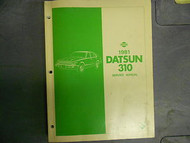 1981 Datsun 310 Service Repair Shop Manual Factory OEM 81