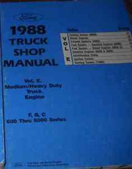 1988 Ford HEAVY & MEDIUM DUTY ENGINE Truck Service Shop Repair Manual BOOKS OEM