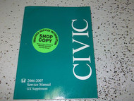 2006 2007 Honda Civic GX Service Shop Repair Manual Supplement BOOK OEM FACTORY