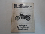 1990 Kawasaki Vulcan 500 EN500 Service Manual Supplement STAINED FACTORY OEM 90