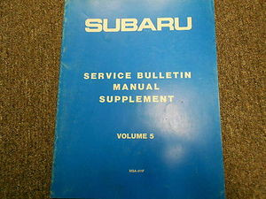 1987 Subaru Service Bulletins Service Repair Shop Manual FACTORY OEM