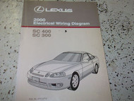 2000 Lexus SC400 SC300 300 SC 400 Electrical Wiring Diagram Service Shop Manual