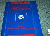 1993 DODGE DYNASTY BODY DIAGNOSTIC PROCEDURE Service Shop Manual