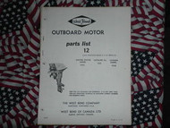 West Bend Chrysler Outboard 12 HP Parts Catalog 12101