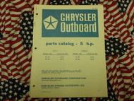 Chrysler Outboard 5 HP Parts Catalog 54 55 HC H