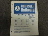 Chrysler Outboard 30 HP Parts Catalog Electric Manual