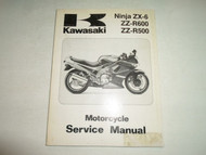 1990 1993 Kawasaki Ninja ZX-6 ZZ-R600 ZZ-R500 Motorcycle Service Manual STAINED