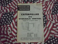 Caterpillar 173 Hydraulic Control Operation Manual