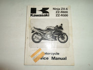 1990 Kawasaki Ninja ZX-6 ZZ-R600 ZZ-R500 Motorcycle Service Manual STAINED DEAL