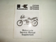 1987 1993 Kawasaki EX500 GPZ500S GPZ400S Service Manual Supplement STAINED OEM