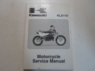 2002 2003 2004 2005 2006 Kawasaki KLX110 KLX 110 Service Repair Shop Manual NEW