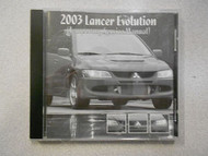 2003 MITSUBISHI LANCER EVOLUTION Temporary Service Manual CD FACTORY OEM 04