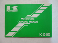 1991 Kawasaki KX 60 Motorcycle Owner's Manual KAWASAKI KX60 OEM USED 91 OWNERS