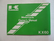 1988 Kawasaki KX 60 Motorcycle Owner's Manual KAWASAKI KX60 OEM USED 88 OWNERS