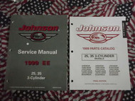 1999 Johnson EE 25 35 3-cyl Service Shop Repair & Part Manual Set FACTORY OEM X
