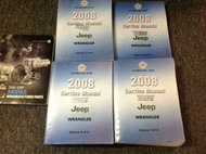 2008 JEEP WRANGLER Service Shop Repair Manual Set FACTORY W REMANU PARTS BOOK