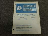 1966 Chrysler Outboard 45 HP 45HP Parts Catalog Manual Book OEM