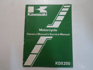 1982 Kawasaki KDX250 Owners Manual & Service Manual FACTORY OEM BOOK 82 WORN