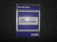1990 Suzuki RM80 RM 80 Owners Manual Factory DEALERSHIP SUZUKI RM 80 OEM BOOKLET