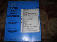 1988 Mercury Grand Marquis Service Repair Shop Manual BODY CHASSIS ELECTRICAL