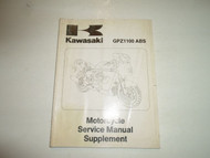 1996 Kawasaki GPZ1100 ABS Motorcycle Service Manual Supplement STAINED WORN 96