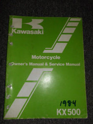 1984 Kawasaki KX500 Motorcycle Owners Manual & Service Manual FADING FACTORY OEM