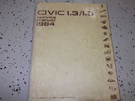1984 Honda Civic 1.3/1.5 1.3 1.5 Service Shop Repair Manual OEM FACTORY BOOK