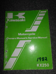 1982 Kawasaki KX250 Repair Service Owners Manual OEM FACTORY Motorcycle WORN