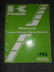 1982 Kawasaki KDX80 Service Repair Shop Owners Manual OEM FADED DAMAGED BOOK 82