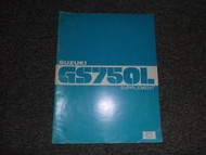1979 Suzuki GS750L Service Manual Supplement