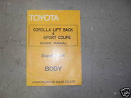 1976 Toyota Corolla Lift Back Sport Coupe Body Manual