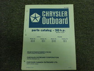 1972 Chrysler Outboard 30 HP Parts Catalog Manual Tille