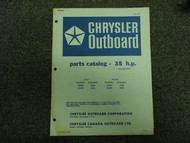 1971 Chrysler Outboard 35 HP Parts Catalog Manual Tille