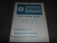 1970 Chrysler Outboard 45 HP Part Catalog Manual Tiller