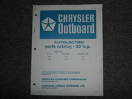 1968 Chrysler Outboard 20 HP Parts Catalog Autolectric