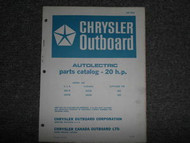 1967 Chrysler Outboard 20 HP Parts Catalog Autolectric